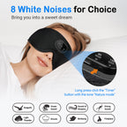 Máscara de Dormir com Música Bluetooth e Ruído Branco 3D