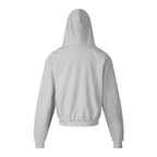 Heavy Rhinestone Letter Zip Up Hooded Sweatshirt Loose Fit Raw Hem Cardigan