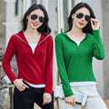 Long sleeved hooded women's T-shirt