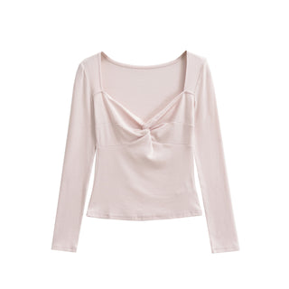 Blusa Feminina Tricô Manga Longa Decote V
