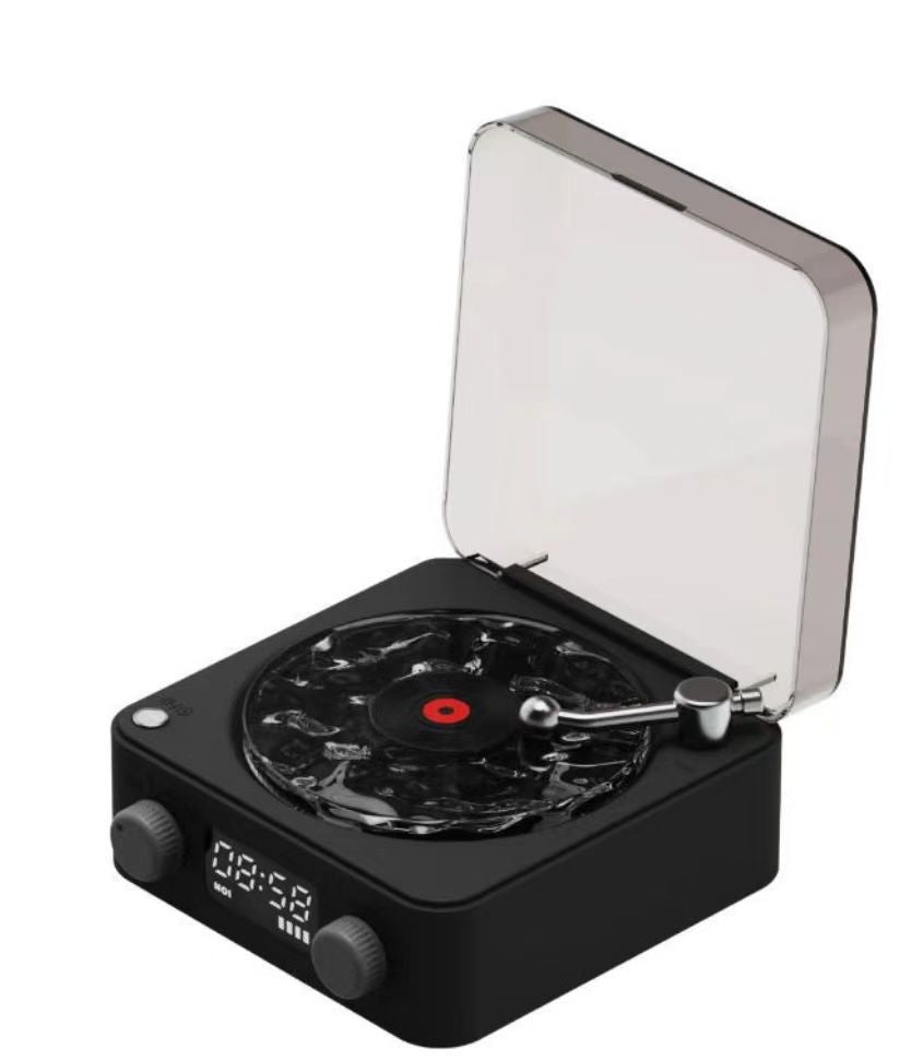 Caixa de Som Bluetooth Retrô com Design de Vinil