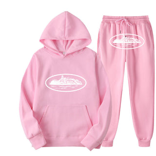 Plus Size Long Sleeve Pullover Hoodie Sweatpants Set
