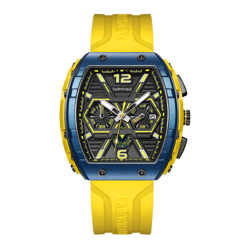 Relógio Quartz Masculino Multifuncional com Design Três Olhos