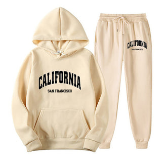 Oversize Fleece-Lined Long Sleeve Pullover Hoodie Set