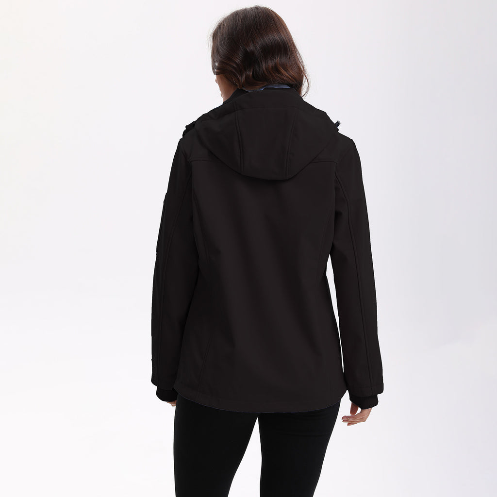 Detachable hat with multiple pockets and fleece jacket for women