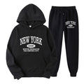 Plus Size Fleece Lined Long Sleeve Pullover Hoodie and Sweatpants Set