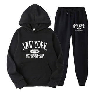 Plus Size Fleece Lined Long Sleeve Pullover Hoodie and Sweatpants Set