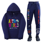 Travis Scott ASTROWORLD Hooded Sweatshirt and Sweatpants Set Casual Style