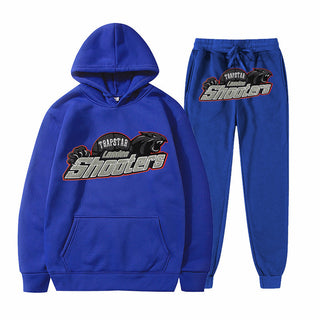 Men's Printed Loose Hooded Two-Piece Sweatshirt Set