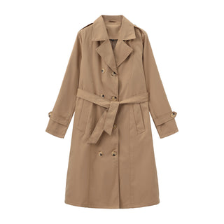 Women's waist cinched double breasted jacket