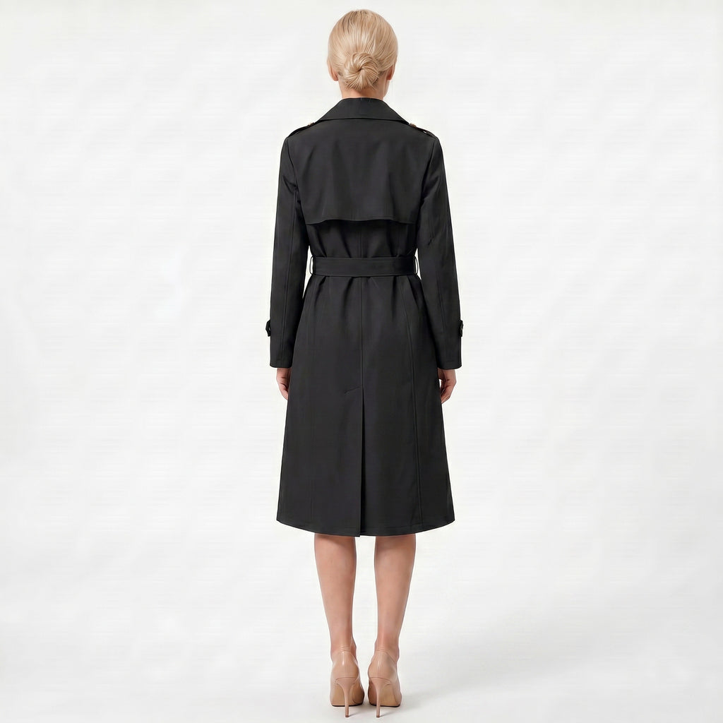 Women's waist cinched double breasted jacket