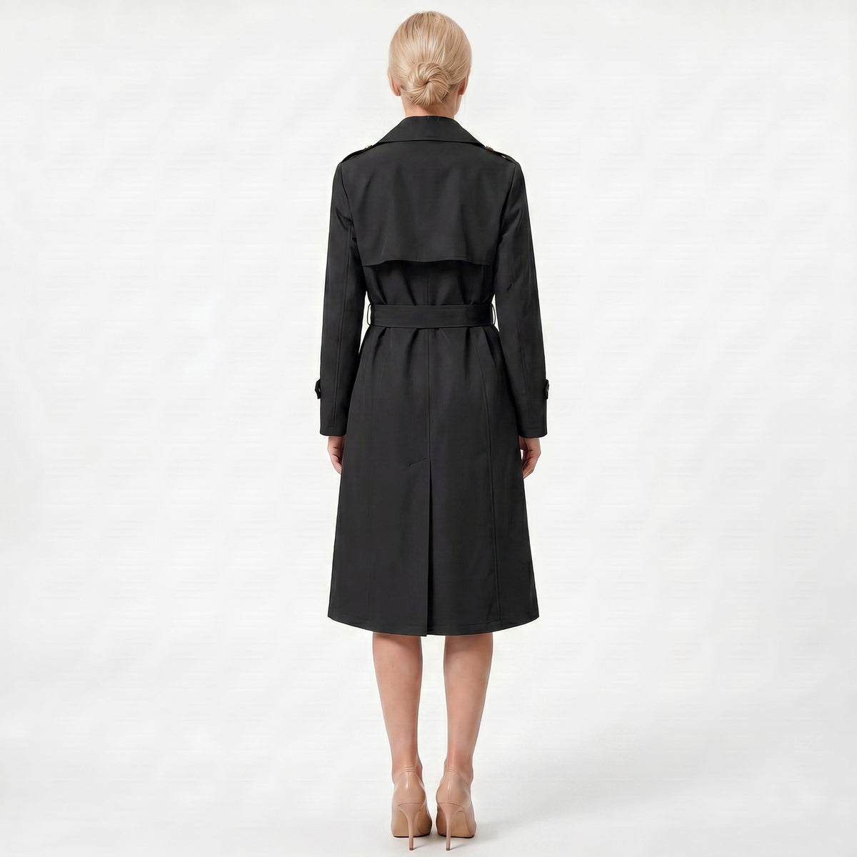Women's waist cinched double breasted jacket