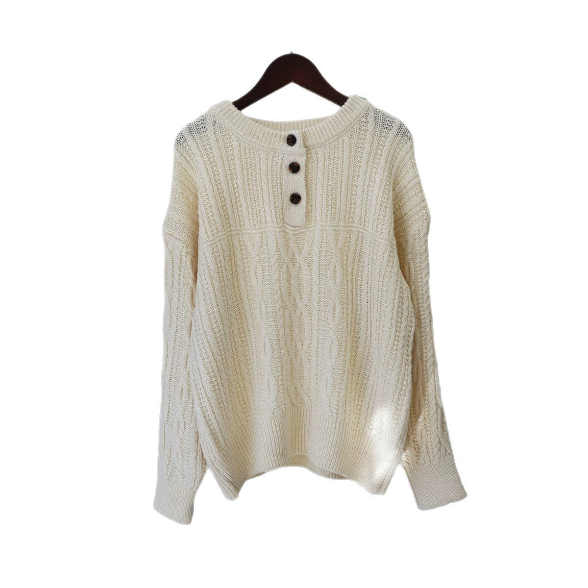 Round neck loose sweater for women