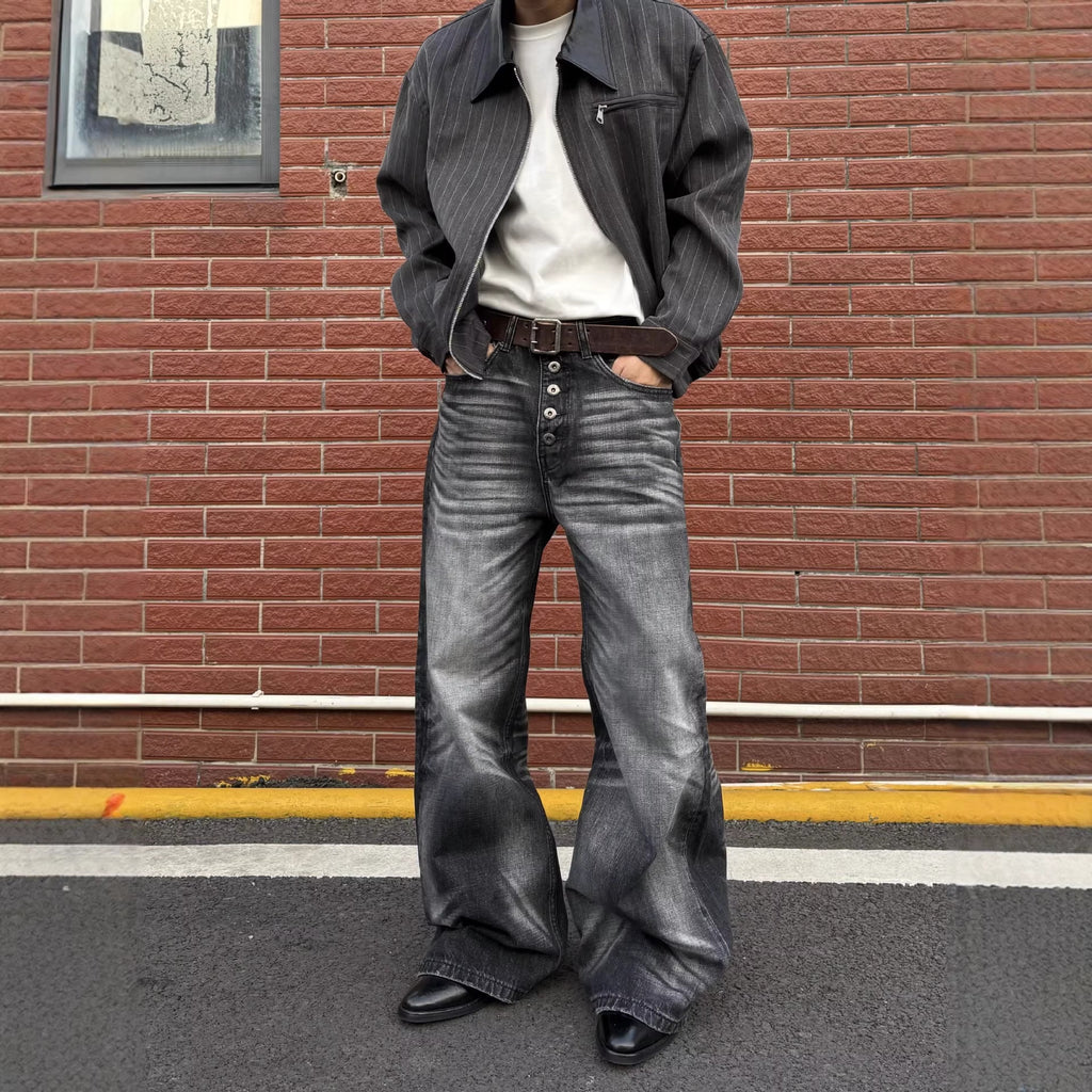 Retro Men's Casual Straight Leg Jeans Fashionable and Versatile