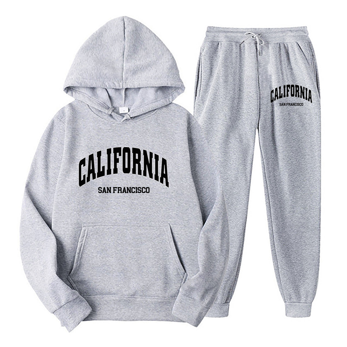 Oversize Fleece-Lined Long Sleeve Pullover Hoodie Set