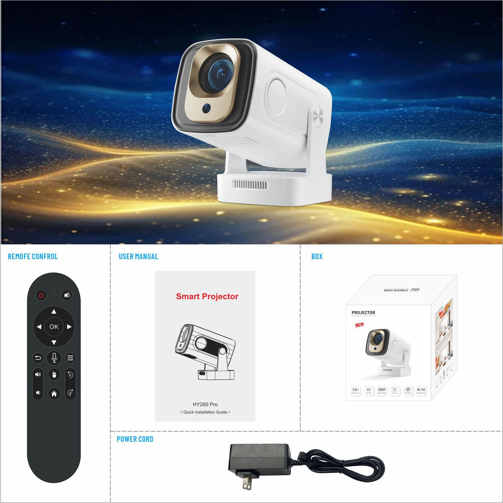 Projetor Smart 4K Android 11 com Foco Automático — Hy260Pro