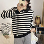 Striped collar sweater